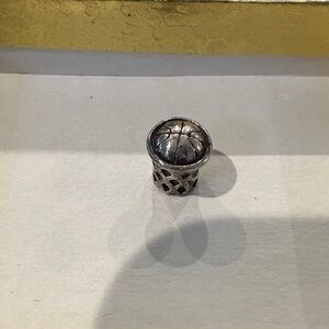 Silver Basketball Charm Bead